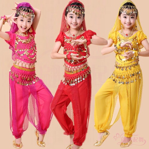Children's dance performance children's belly dance suit girls Indian dance performance clothes new practice clothes