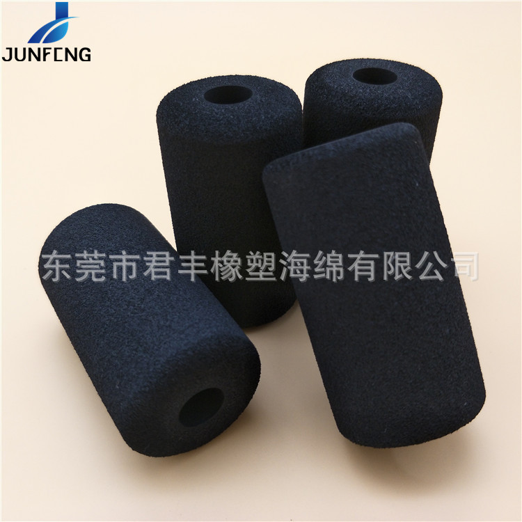 君丰供应 鱼竿泡棉护套 黑色磨砂面56mm长NBR橡塑海绵把套10*31