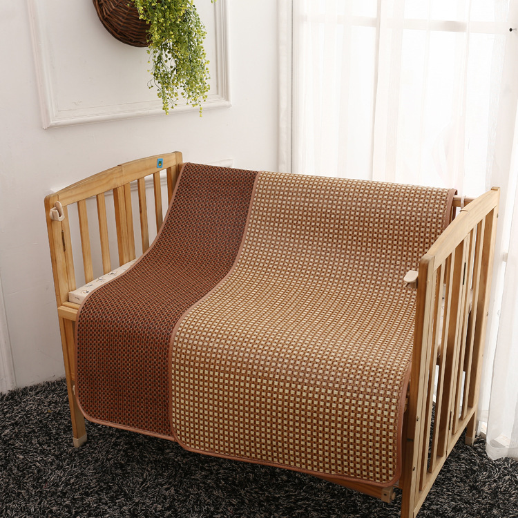Summer children's summer mat double-sided Ice Silk rattan mat kindergarten crib stroller baby children's Mat processing