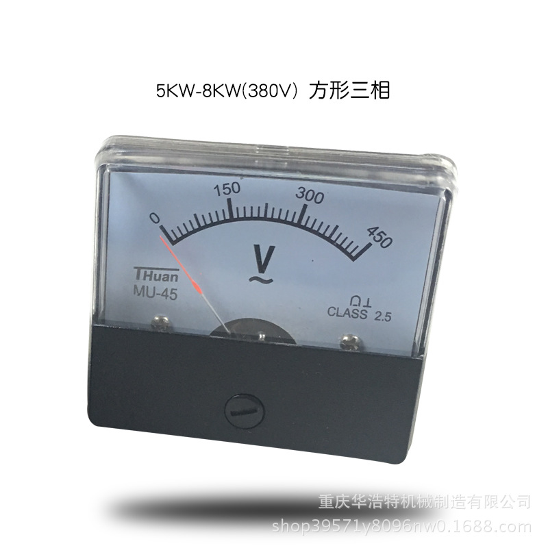 汽油发电机配件电压表220V380V方圆形电压测量器2/3KW5-8KW单三相