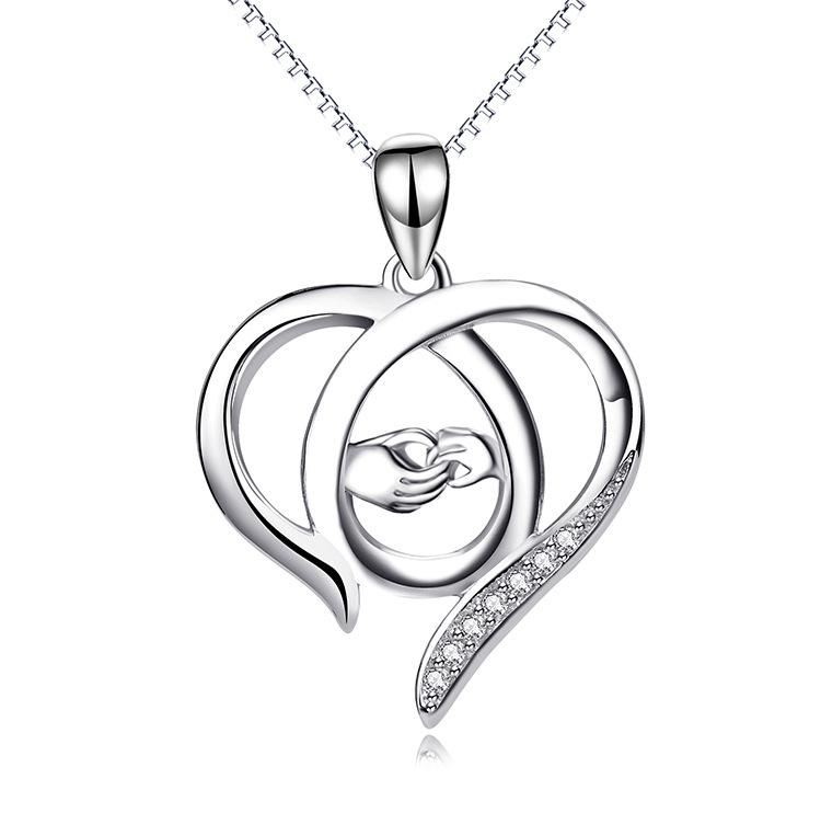 Fashion Silver Diamond necklace Sweetheart (Photo Color)NHAT0118-Photo Color