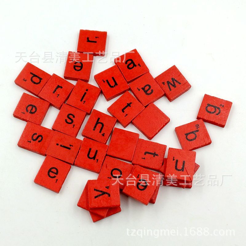 Impresión de letras en inglés estándar en minúsculas, bloques de color, letras en inglés, 100 piezas, un paquete de 18*20mm