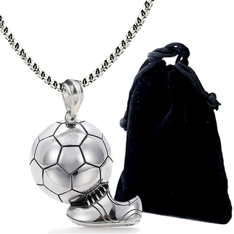 Großhandel Turnschuhe Fußballschießen Anhänger Anhänger Edelstahl Halskette Nihaojewelry display picture 5