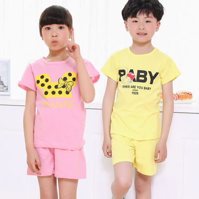 2019夏季新款童T恤 男童女童短袖上衣中小童纯棉T恤半袖衫夏批发|ru