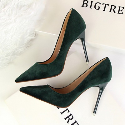 2617-5 han edition shoes fashion contracted fine with high heels shallow mouth pointed suede sexy show thin single shoe 