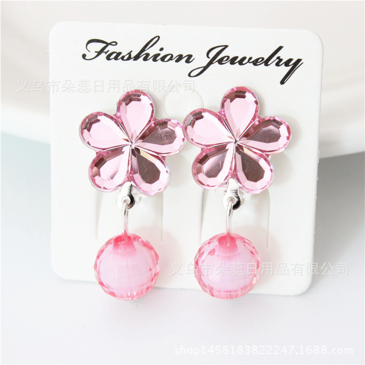 Cartoon Style Heart Shape Flower Arylic Handmade Kid's Drop Earrings 1 Pair display picture 7