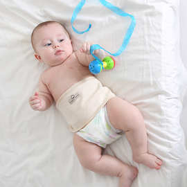秋冬天然彩棉婴幼儿条纹护脐带可调节宝宝保暖纯棉卡通肚围批发