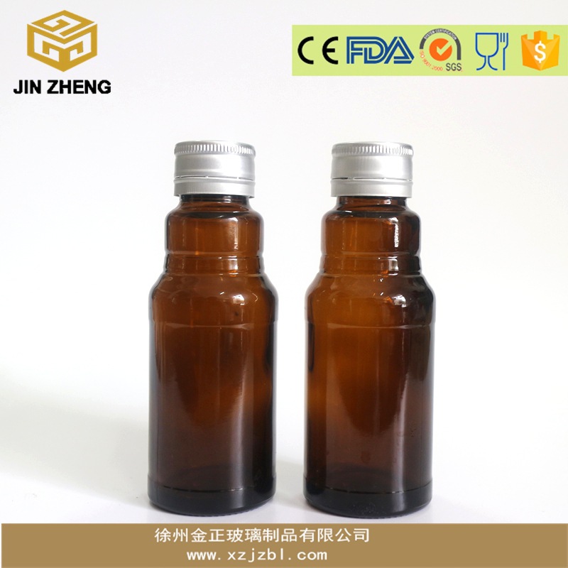 批发定制 105ml棕色铝盖饮料瓶 环保无铅药剂瓶