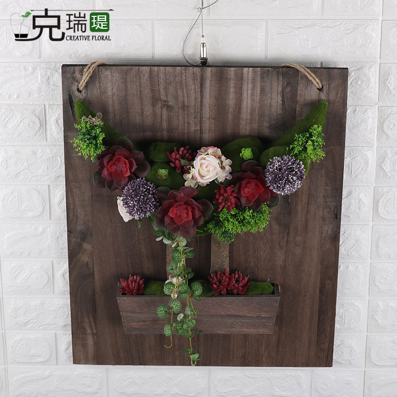客厅壁挂套装仿真植物小相框假花墙面装饰家居墙上花植物