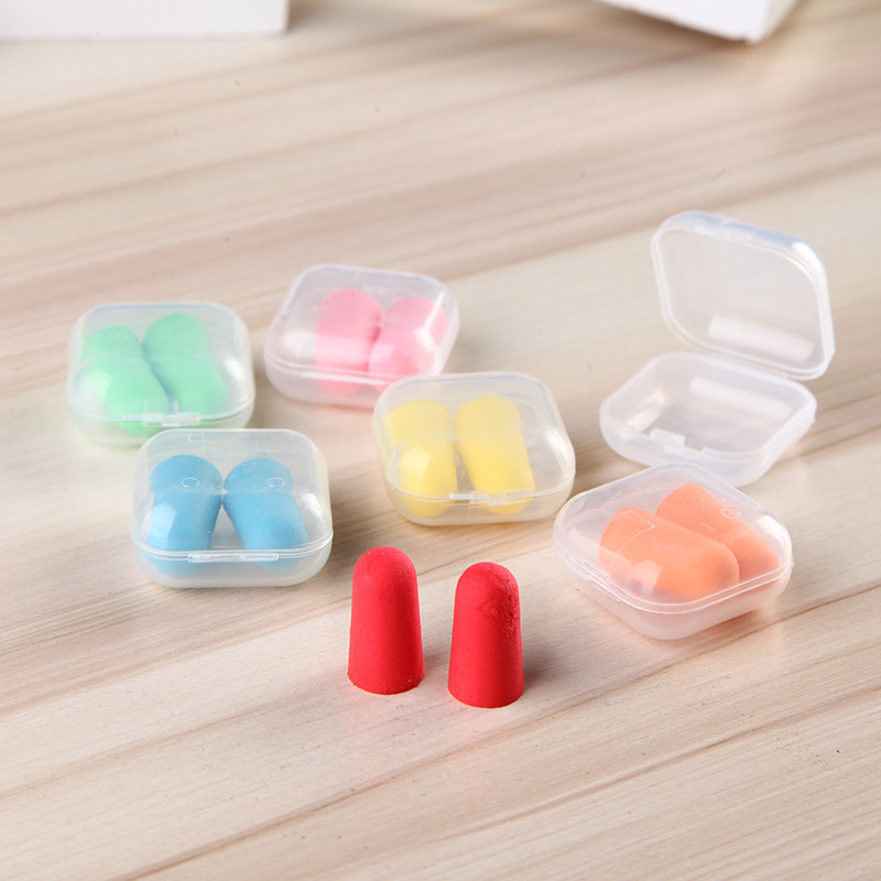 创意旅行防噪海绵耳塞盒装 保护睡眠防护耳塞厂家定 制批发