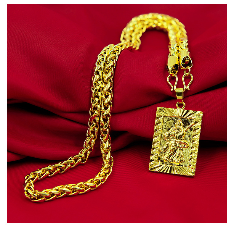 Wholesale Chinese Mens 18K Gold Plated Necklace Pendant 24 Chain