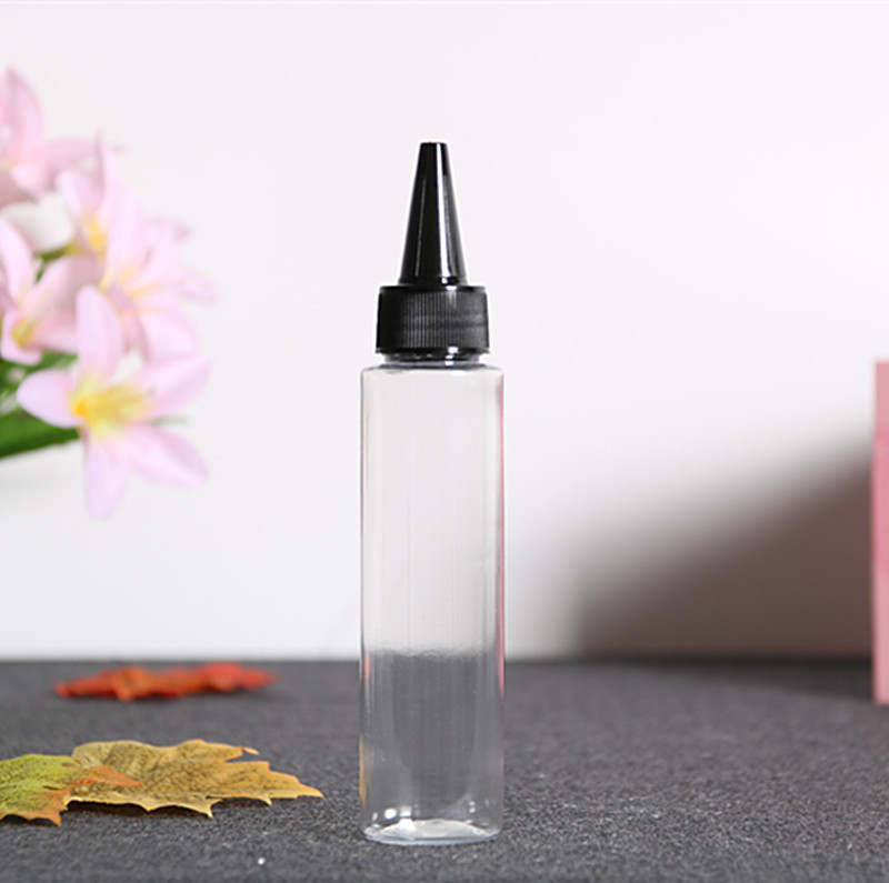 新款PET80ml透明圆肩l尖嘴盖乳液瓶分装小样 药水瓶液体瓶塑料瓶