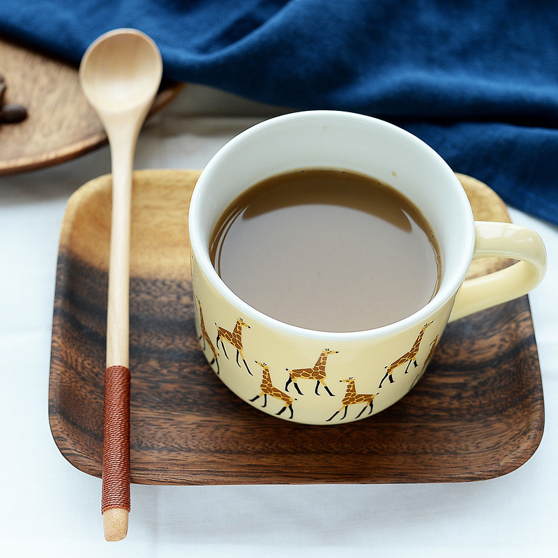 Taza de leche de dibujos animados para niños taza de cerámica creativa taza de café taza de animales taza de desayuno impresa logotipo