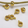 Large hole gold alloy with hanging flat beads DIY jewelry accessories, small beads beads beaded penetration rope accessories wholesale