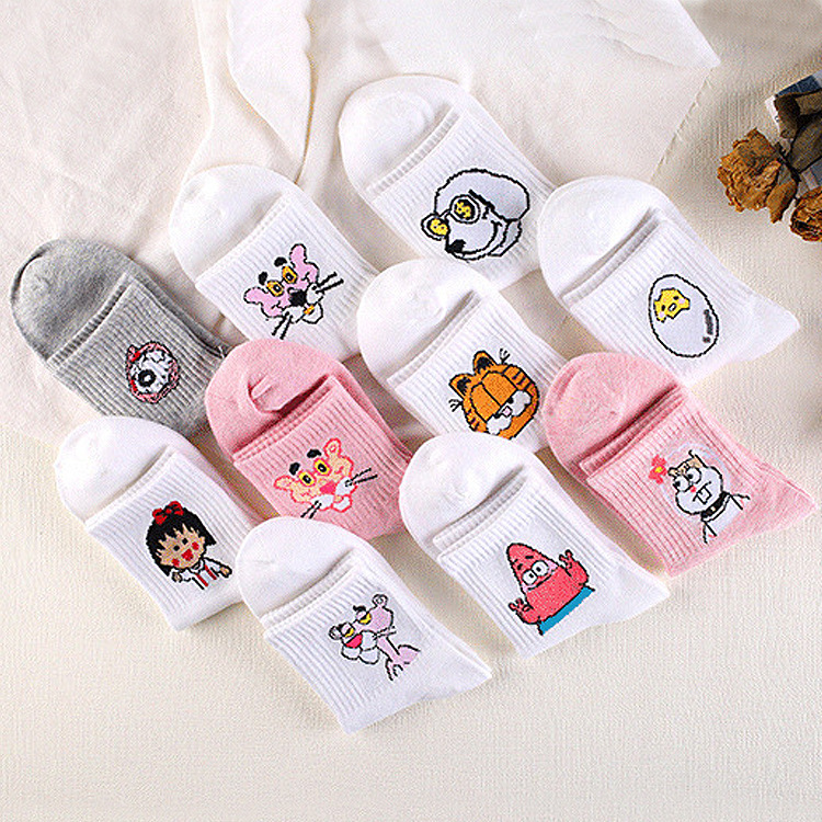 Spring and autumn Four Seasons cartoon tube women's socks Tide brand breathable socks manufacturers wholesale deodorant sweat-absorbent socks children
