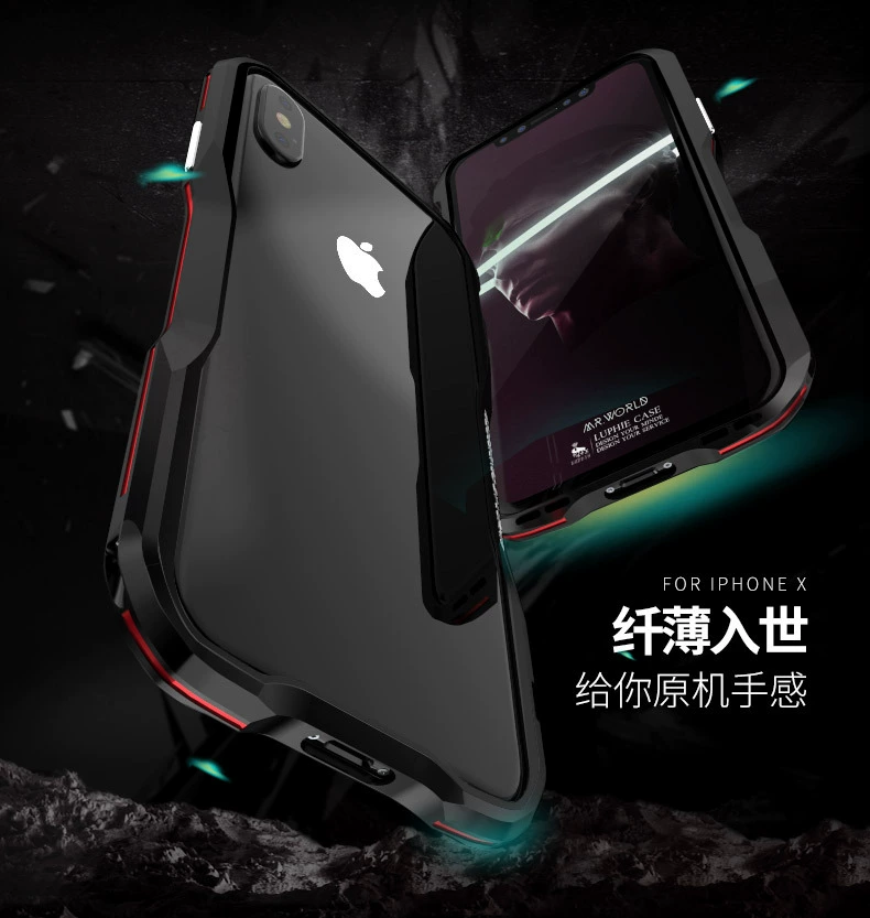 Металлический корпус-чехол для iPhone XS Max с металлической рамкой, защитная накладка двухцветная, винтовой крепёж, противоударный