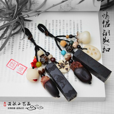 客定款 原创设计汽车钥匙扣挂件菩提木质工艺品 文艺情侣定制精品