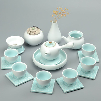 高档礼品茶具套装陶瓷功夫茶具批发整套礼盒创意茶壶茶杯定制logo|ms