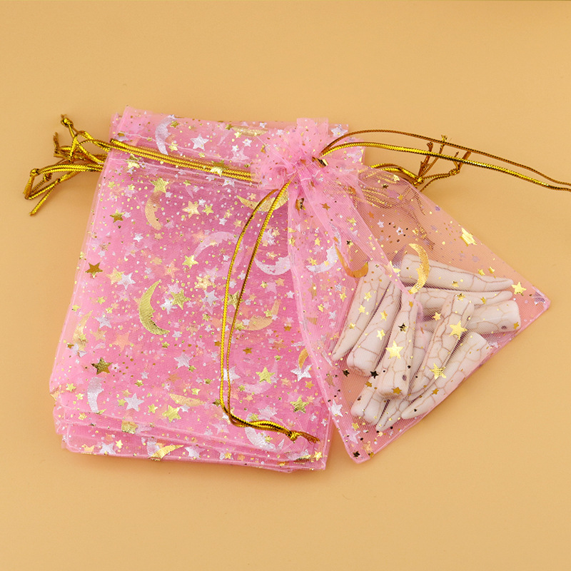 Storage Bag, Jewelry Packaging Bags Classification Simple Style Star Moon Organza Daily