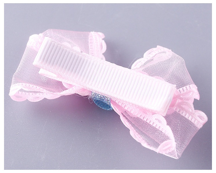 Girl's Sweet Bow Knot Cloth Handmade Net Yarn Hair Clip display picture 7