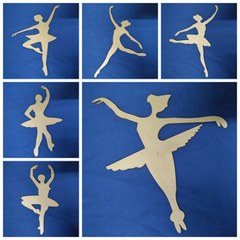 DIY手工輔料芭蕾舞木片塗鴉木片個性創意舞蹈教學用品跨境熱銷品