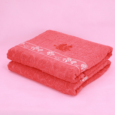 Priced wholesale Wedding celebration Return ceremony Jubilation gift pure cotton Double Happiness marry towel gules Double Happiness Bath towel
