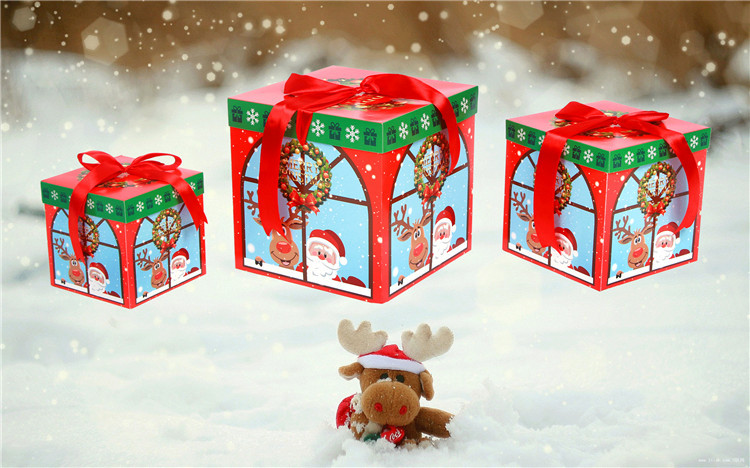 Caja de embalaje de frutas de seguridad de Navidad, caja de regalo, adornos