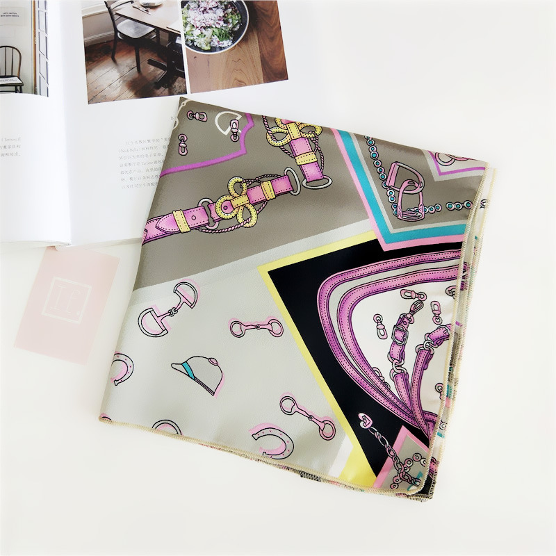 60g Weight Silk Scarf Classification Daily Occasion Satin Material Stripe, Polka Dots, Chains Print Pattern Summer Season Women's Gender Simple Style Style Women's Simple Style Stripe Polka Dots Chains Print Satin Silk Scarf 42