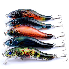 New Colorful Series Lure 9cm/12.9g 5-color Bionic Fish Bait Minnow Fake Plastic Hard Lure for International Trade