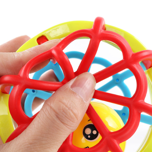 Baby teether educational soft glue colorful hand-caught rolling ball fitness ball learning to crawl intellectual development toys cross-border