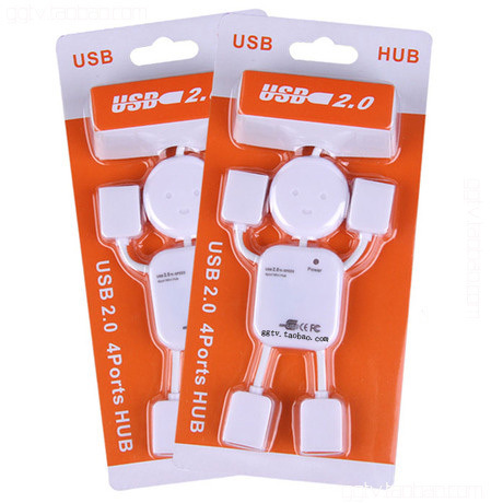 可爱小人形USB分线器HUB USB一分四扩展口/集线器 一拖四分线器