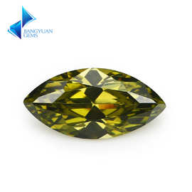 1.5x3~10x20mm 梧州锆石仿钻石 宝石饰品配件 马眼形橄榄绿色