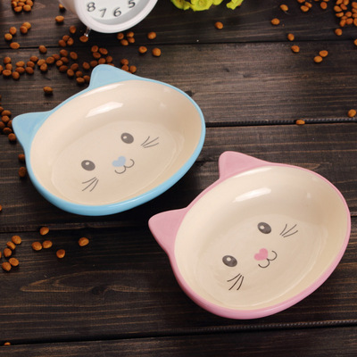 伊丽猫碗卡通宠物陶瓷猫碗宠物用品狗碗两用食盆狗盆批发dog bowl|ms