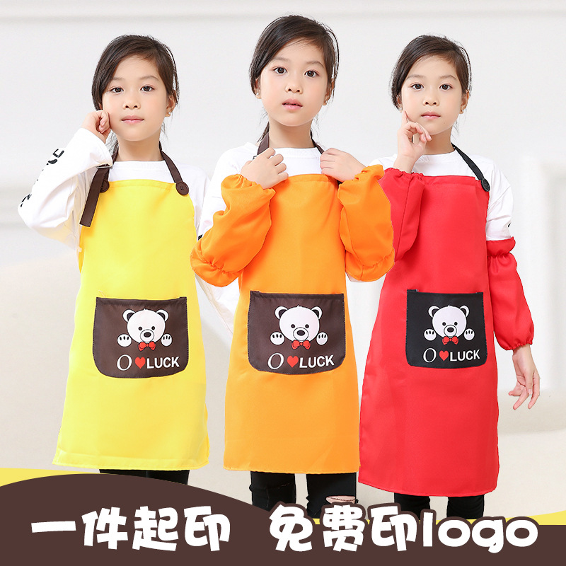Delantal DE LOS NIÑOS Geliao logotipo personalizado arte pintura hornear micro impermeable delantal infantil Impresión de jardín de infantes