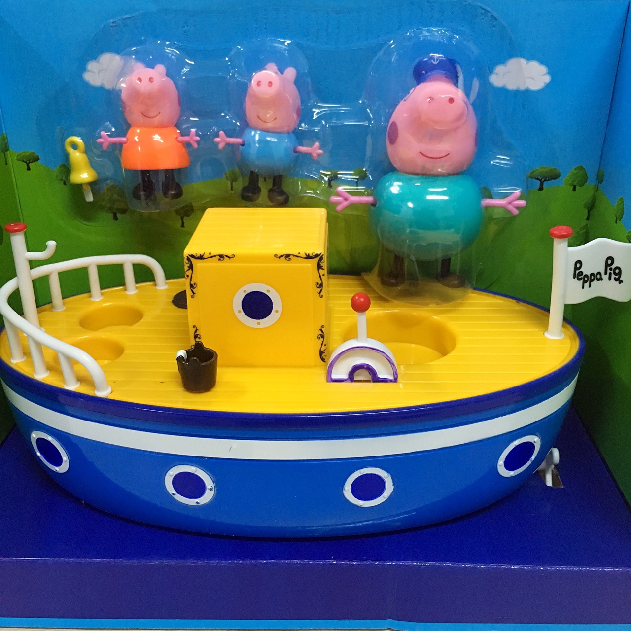 UK Hot Peppa Pig Grandpa Pigs Boat Playset Toy With 3 Figures Toy Kids