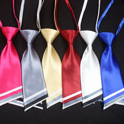 厂家直销刀型短款双层女士领带 水兵学生制服白领纯色斜头小领带|ms