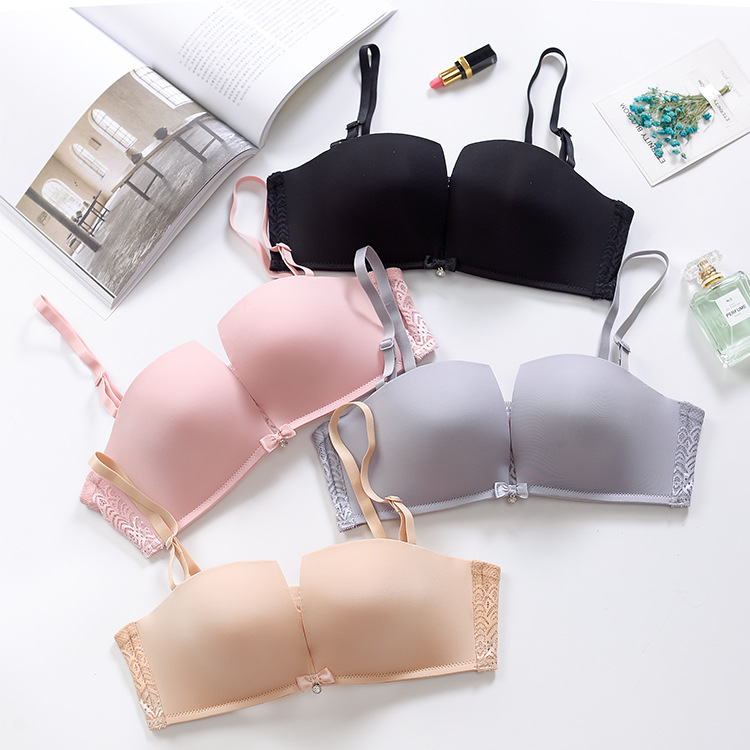 Smooth Single chip Cup Bras 1/2 Beautiful back sexy Mosaic Lace Gather No trace Underwear wholesale