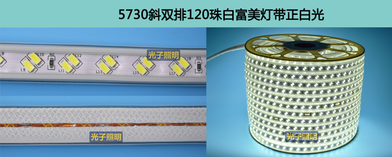 光子照明5050线性灯条5730 rgb柔性亮化贴片led 220v防水高压灯带详情39