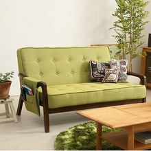 北歐日式布藝沙發單雙人實木扶手沙發椅 咖啡廳沙發簡約單椅