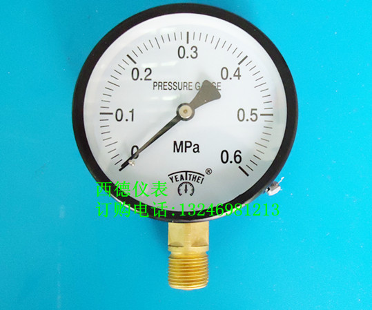 Y-100 0-0.6MPA水压表 气压表 燃气压力表 管道压力表