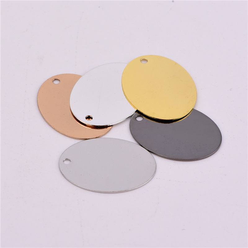 20*15mm环保电镀多色单孔实心光面铜片耳环项链吊坠箱包饰品配件