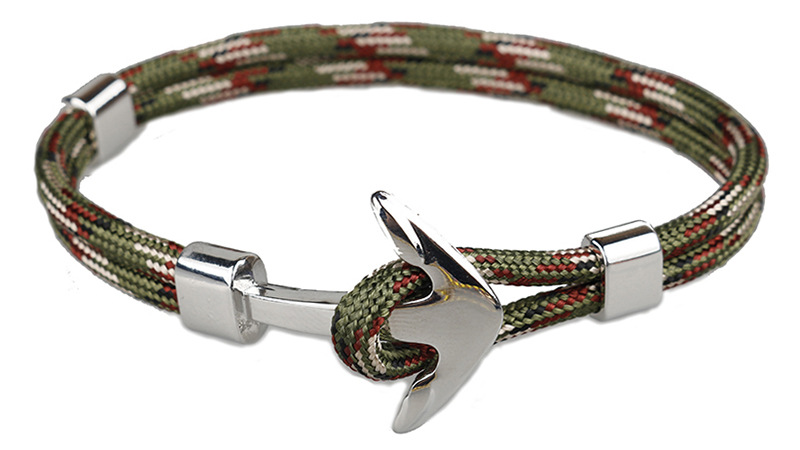 13g Weight Bracelets Classification Alloy, rope Chain Material 1 Piece Quantity Daily, Street Occasion Alloy, rope Material Anchor Pattern Men's Gender Layered Design Casual, Retro Style Casual Retro Anchor Alloy Rope Layered Men's Bracelets Men's Chain Bracelets 2