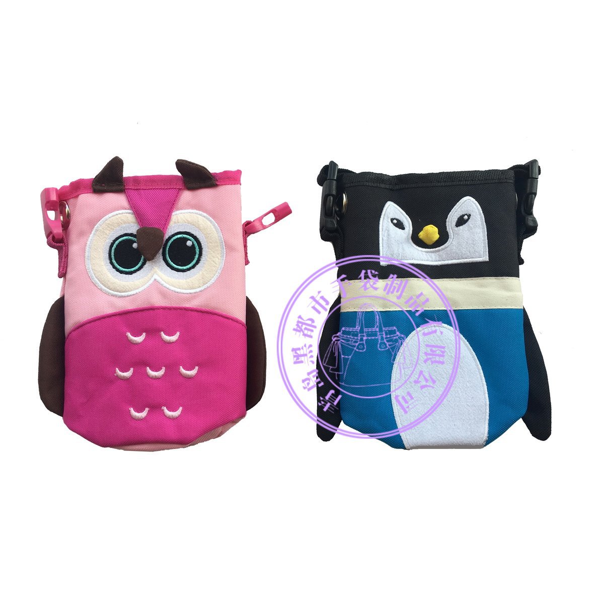 现货 卡通儿童水杯套 粉色猫头鹰杯套 黑色企鹅杯套 SC-MB60
