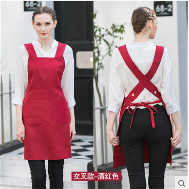 Estilo coreano moda cocina delantal adulto manicura esteticista supermercado trabajo camarero impermeable logotipo personalizado