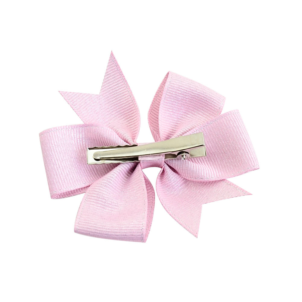 Korean Cute Style Ribbon Glitter Bow Solid Color Hair Clip Set display picture 3