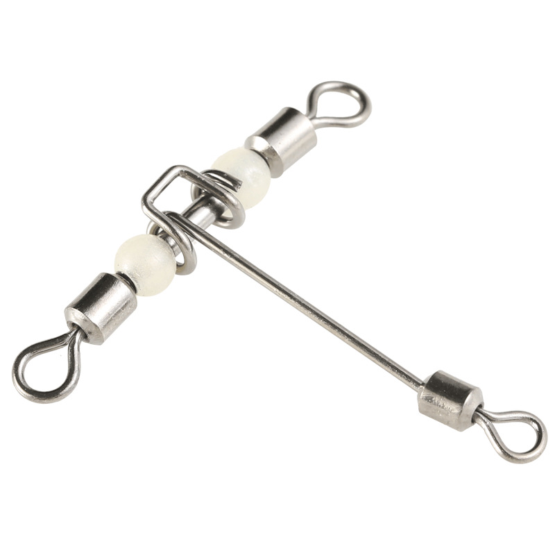 美式T型三叉夜光珠转环 船钓连接器分叉环连接器 8八字环小配件