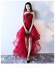 The new style banquet is noble and elegant red and the long dress woman is short