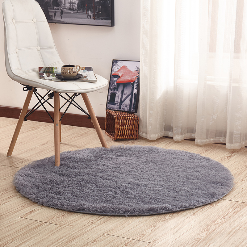 厂家直销丝毛圆形地毯吊篮电可爱床边满铺地毯健身瑜伽地垫防滑垫