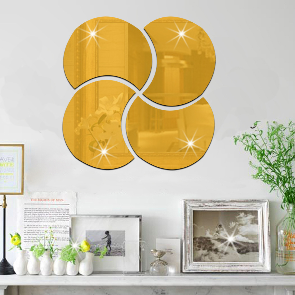 3d Round Mirror Wall Clock Removable Sticker Home Decoration_voghion.com