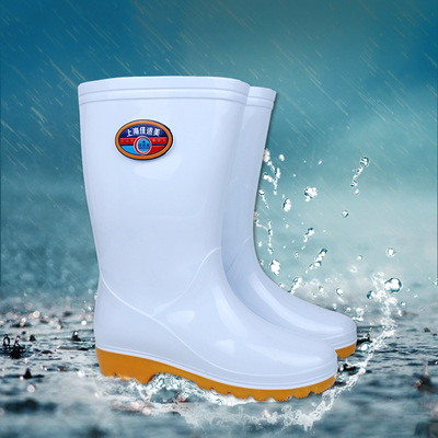 厂价直销女士白色中筒专业食品卫生雨靴防滑耐磨抗油耐酸碱雨鞋|ms
